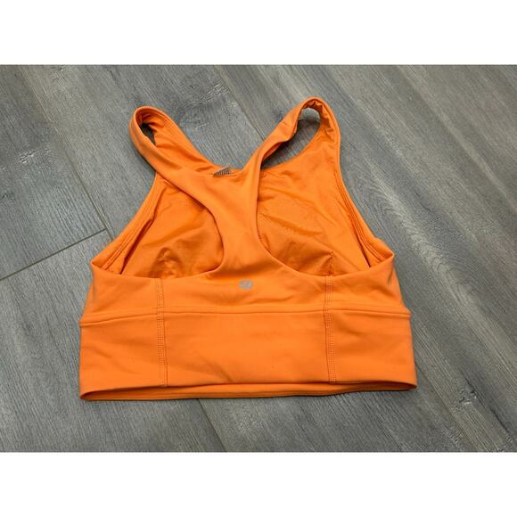 Lululemon Women's Orange Racerback Wunder Train Long Line Sports Bra Size 6 - Picture 4 of 8